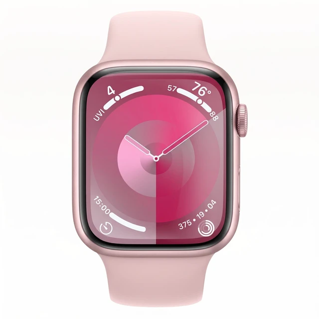 Alt view image 2 of 7 - Apple Watch Series 9 41mm GPS Pink Aluminum Case with Pink Sport Band - Good Condition