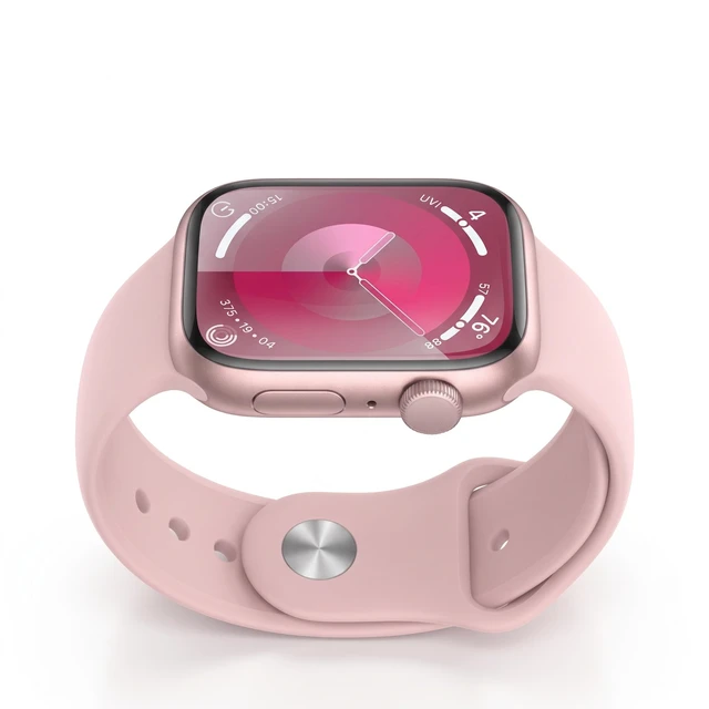 Alt view image 4 of 7 - Apple Watch Series 9 41mm GPS Pink Aluminum Case with Pink Sport Band - Good Condition