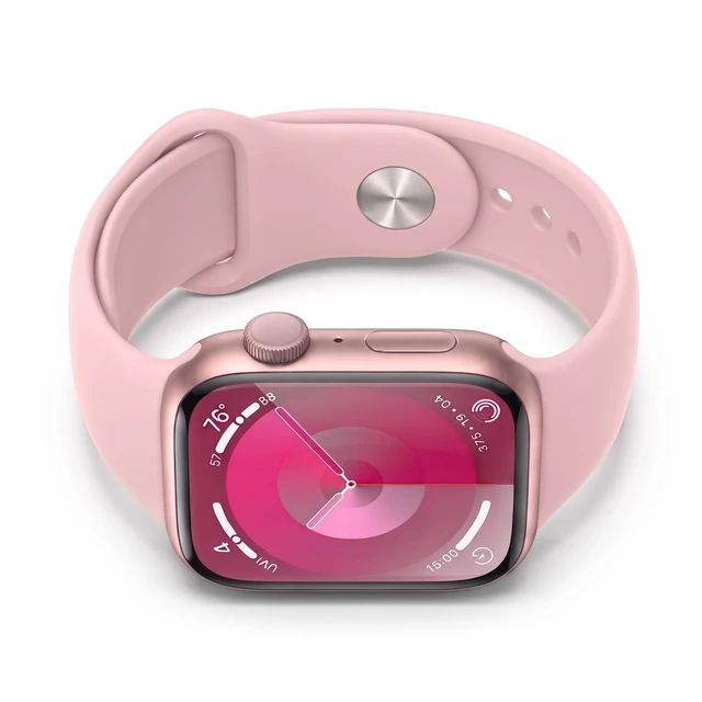 Alt view image 5 of 7 - Apple Watch Series 9 41mm GPS Pink Aluminum Case with Pink Sport Band - Very Good Condition