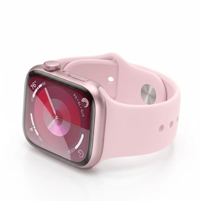 Alt view image 6 of 7 - Apple Watch Series 9 41mm GPS Pink Aluminum Case with Pink Sport Band - Very Good Condition