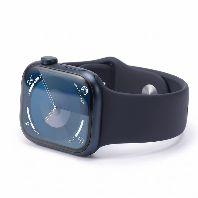 Alt view image 6 of 7 - Apple Watch Series 9 41mm GPS Midnight Aluminum Case with Midnight Sport Band - Good Condition