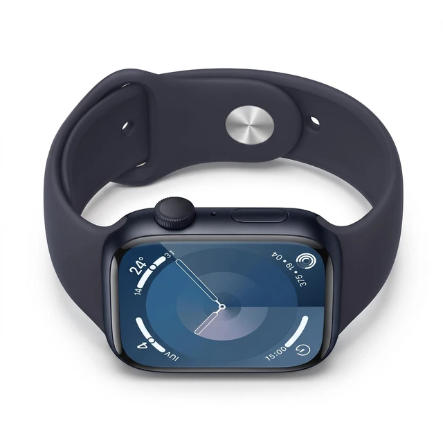Alt view image 5 of 7 - Apple Watch Series 9 41mm GPS Midnight Aluminum Case with Midnight Sport Band - Good Condition