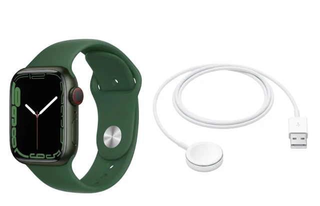 Alt view image 5 of 5 - Apple Watch Series 7 45mm (2021) Apple S7 1GB RAM 32GB SSD Green Aluminum MKN73LL/A - Very Good Condition