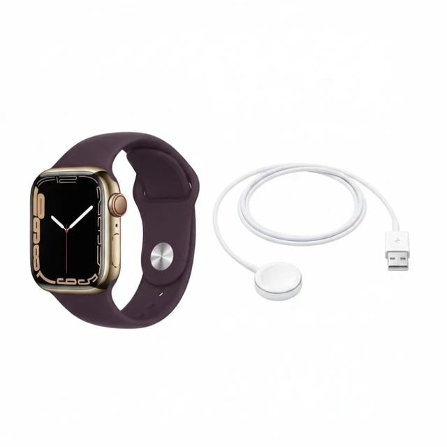 Alt view image 4 of 5 - Apple Watch Series 7 41mm (2021) Apple S7 1GB RAM 32GB SSD Gold Stainless Steel MKHG3LL/A - Very Good Condition