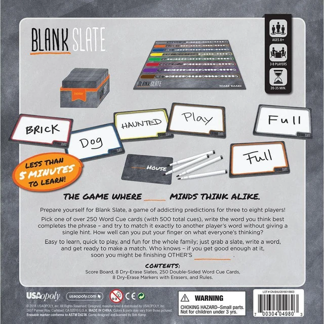 Alt view image 2 of 8 - USAOPOLY, Blank Slate Game