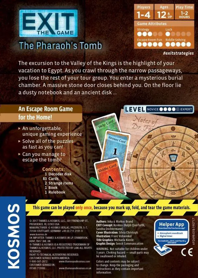 Alt view image 4 of 7 - EXIT: The Game: The Pharaoh's Tomb