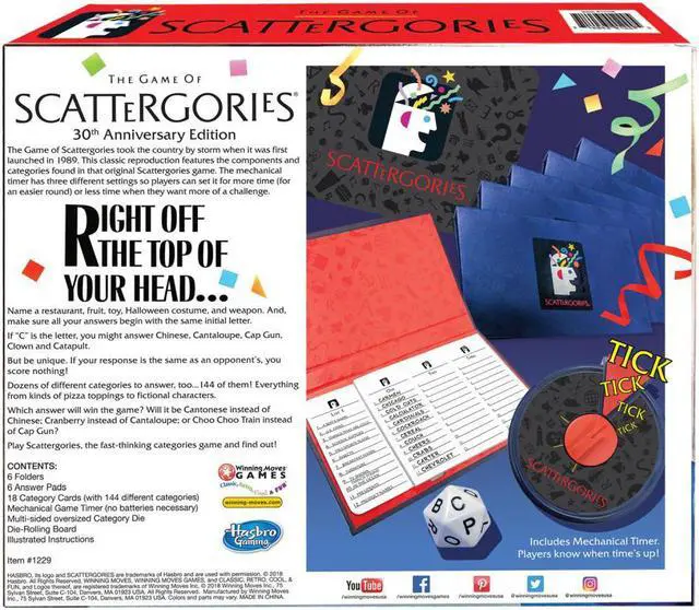 Alt view image 8 of 9 - Winning Moves Scattergories 30th Anniversary Edition