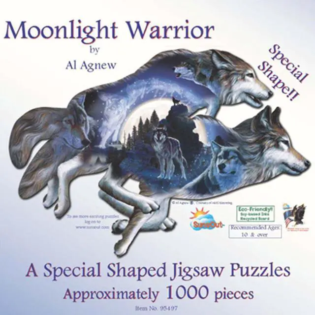 Alt view image 3 of 7 - Moonlight Warrior Shaped Jigsaw Puzzle