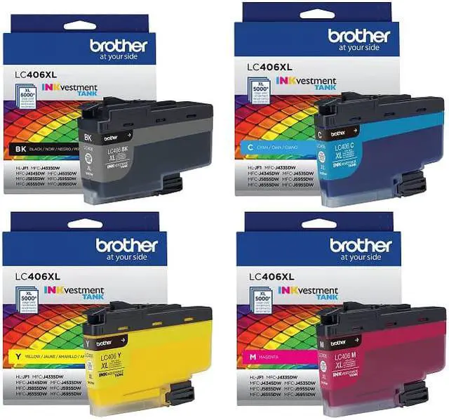 Main image of Brother LC406XL High Yield Black/Cyan/Yellow/Magenta Ink Cartridges 4PK