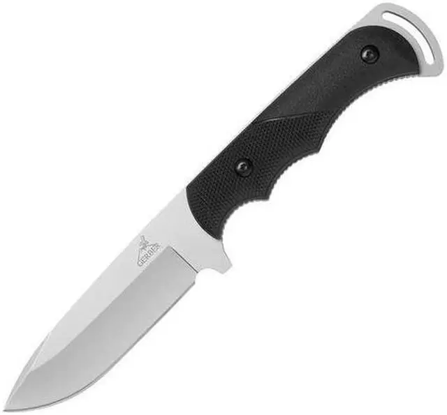 Alt view image 10 of 12 - Gerber Fixed Blade Knife,4" L,Black,Sheath HAWA 31-000588