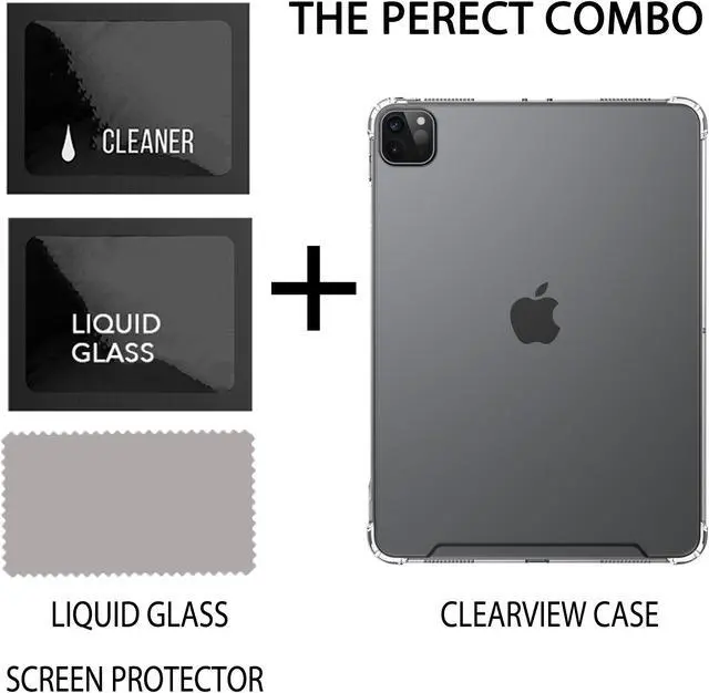 Alt view image 3 of 6 - Clear View Case and Liquid Glass Screen Protector for iPad Pro 12.9 2020