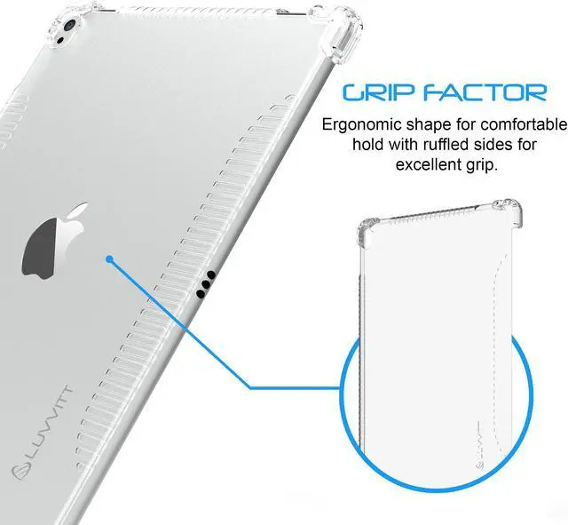 Alt view image 4 of 8 - ipad 9.7 case, luvvitt clear grip smart cover and keyboard compatible case for apple ipad 9.7 inch 5th and 6th generation (2017
