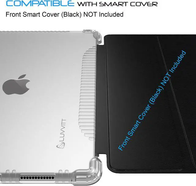 Alt view image 3 of 8 - ipad 9.7 case, luvvitt clear grip smart cover and keyboard compatible case for apple ipad 9.7 inch 5th and 6th generation (2017