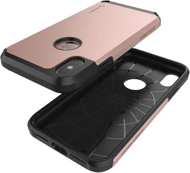 Alt view image 7 of 7 - Luvvitt Ultra Armor Dual Layer Case for iPhone X / XS - Rose Gold