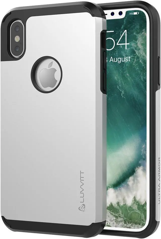 Main image of Luvvitt Ultra Armor Dual Layer Case for iPhone XS / X 5.8 inch 2017-2018 Silver