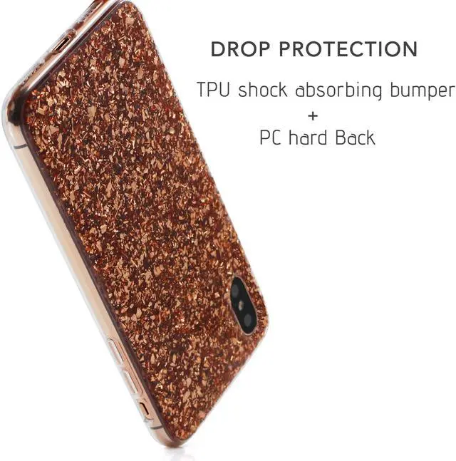 Alt view image 3 of 7 - Luvvitt Brilliance Case for iPhone XS / X with Glitter - Rose Gold