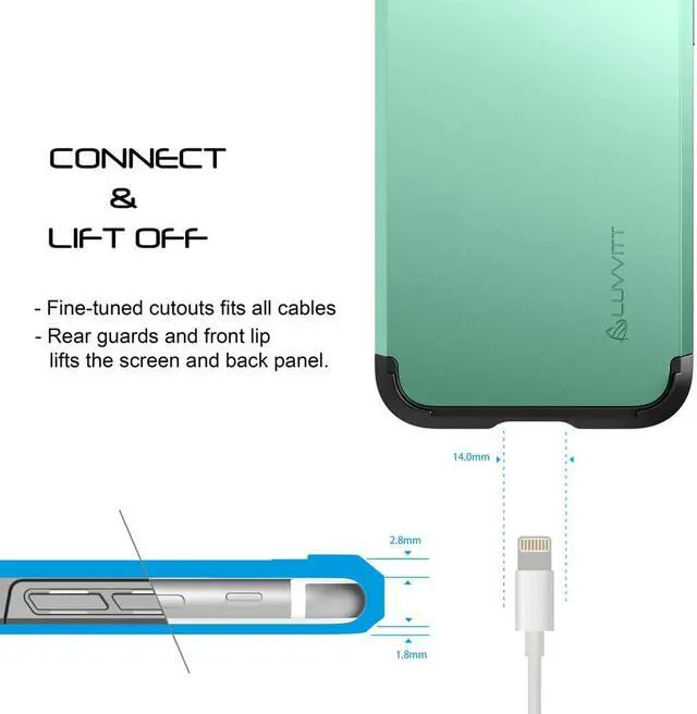 Alt view image 6 of 7 - Luvvitt Ultra Armor Dual Layer Case for iPhone 8 Plus - Green