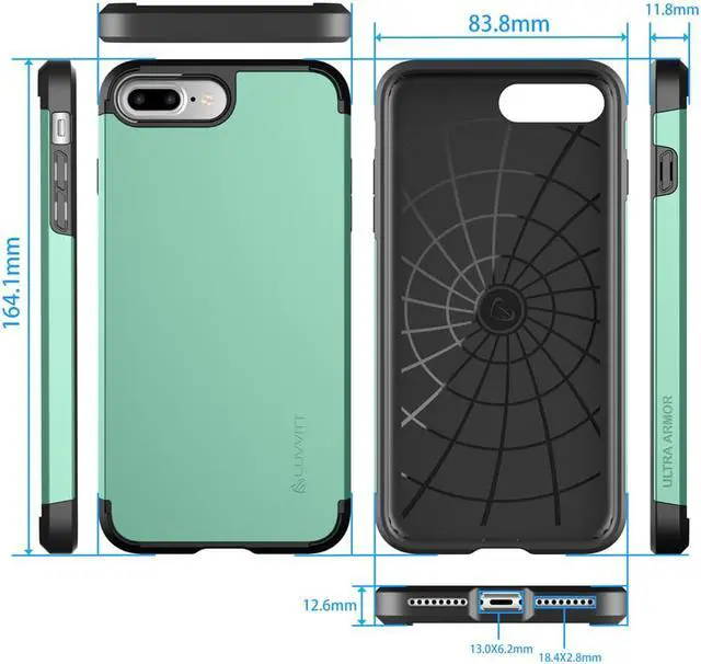 Alt view image 7 of 7 - Luvvitt Ultra Armor Dual Layer Case for iPhone 8 Plus - Green