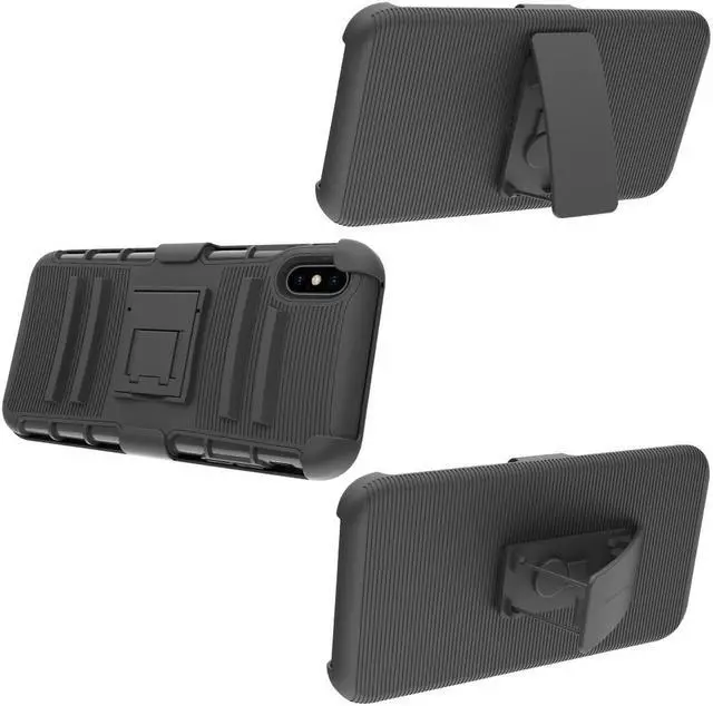 Alt view image 5 of 6 - Luvvitt iPhone XS Max Case Armor Cover With Belt Clip Holster and Kickstand 2018