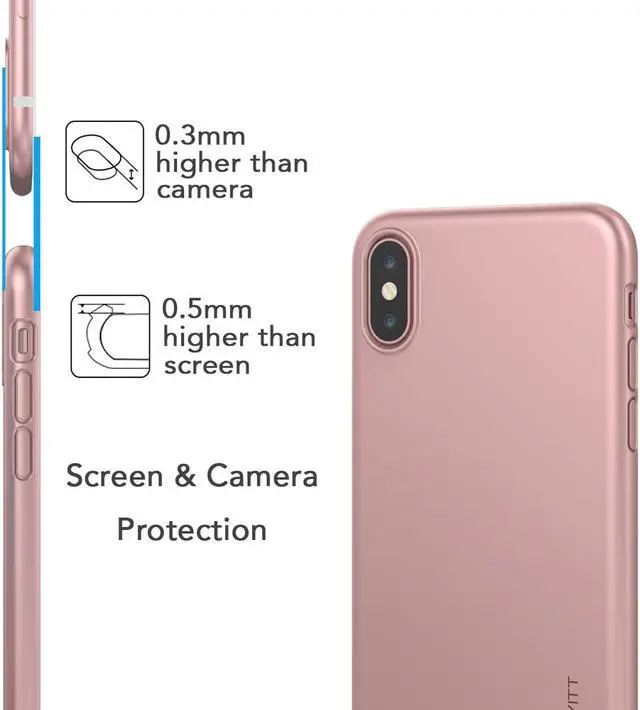 Alt view image 5 of 7 - Luvvitt Svelte Slim Fit Hard Shell Case for iPhone XS / X - Rose Gold