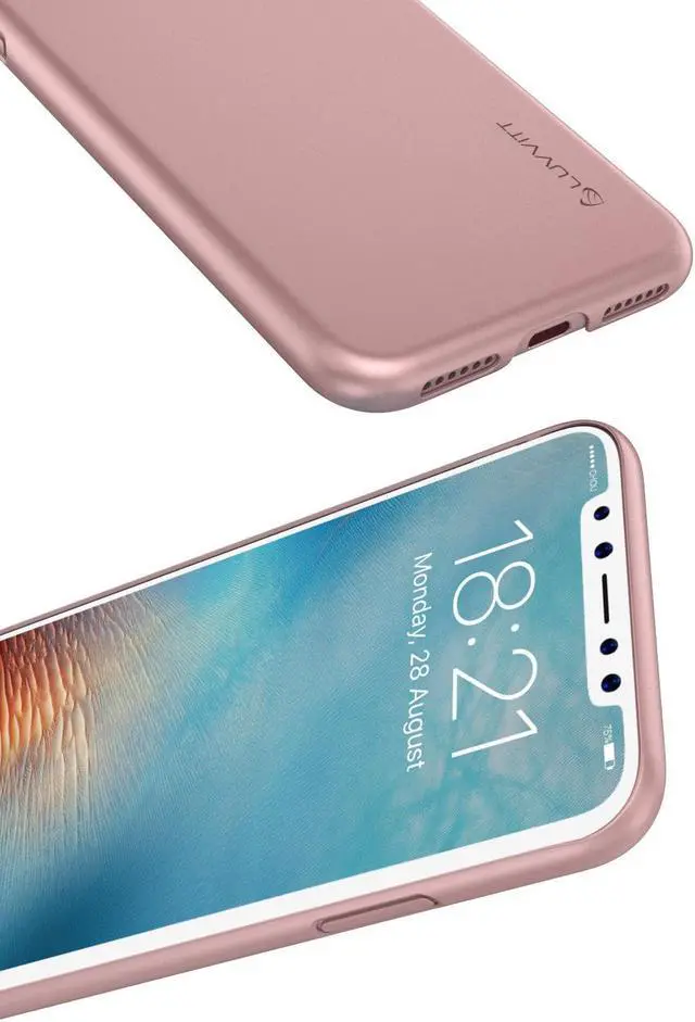 Alt view image 6 of 7 - Luvvitt Svelte Slim Fit Hard Shell Case for iPhone XS / X - Rose Gold