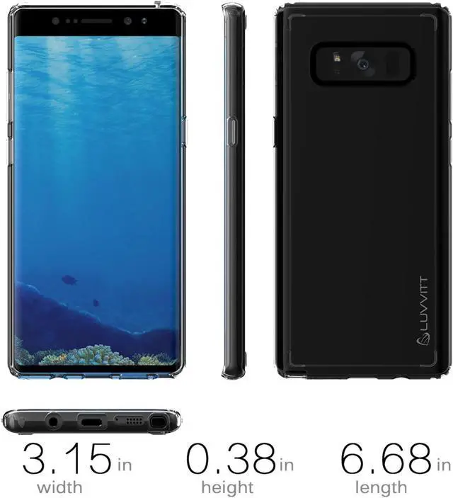 Alt view image 7 of 7 - LUVVITT CLEAR VIEW Hybrid Case for Galaxy Note 8 - Crystal Clear
