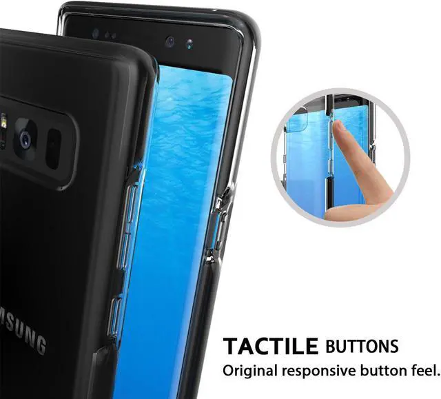Alt view image 4 of 7 - LUVVITT PROOFTECH Shockproof Case for Samsung Galaxy Note 8 - Clear / Black