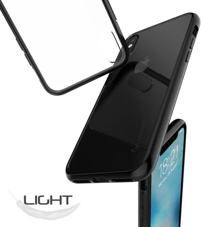 Alt view image 4 of 7 - Luvvitt Clear View Hybrid Case for iPhone X / XS - Black
