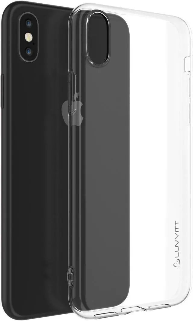 Alt view image 7 of 7 - Luvvitt Clarity Case and Tempered Glass Screen Protector for iPhone XS Max 6.5 inch Clear