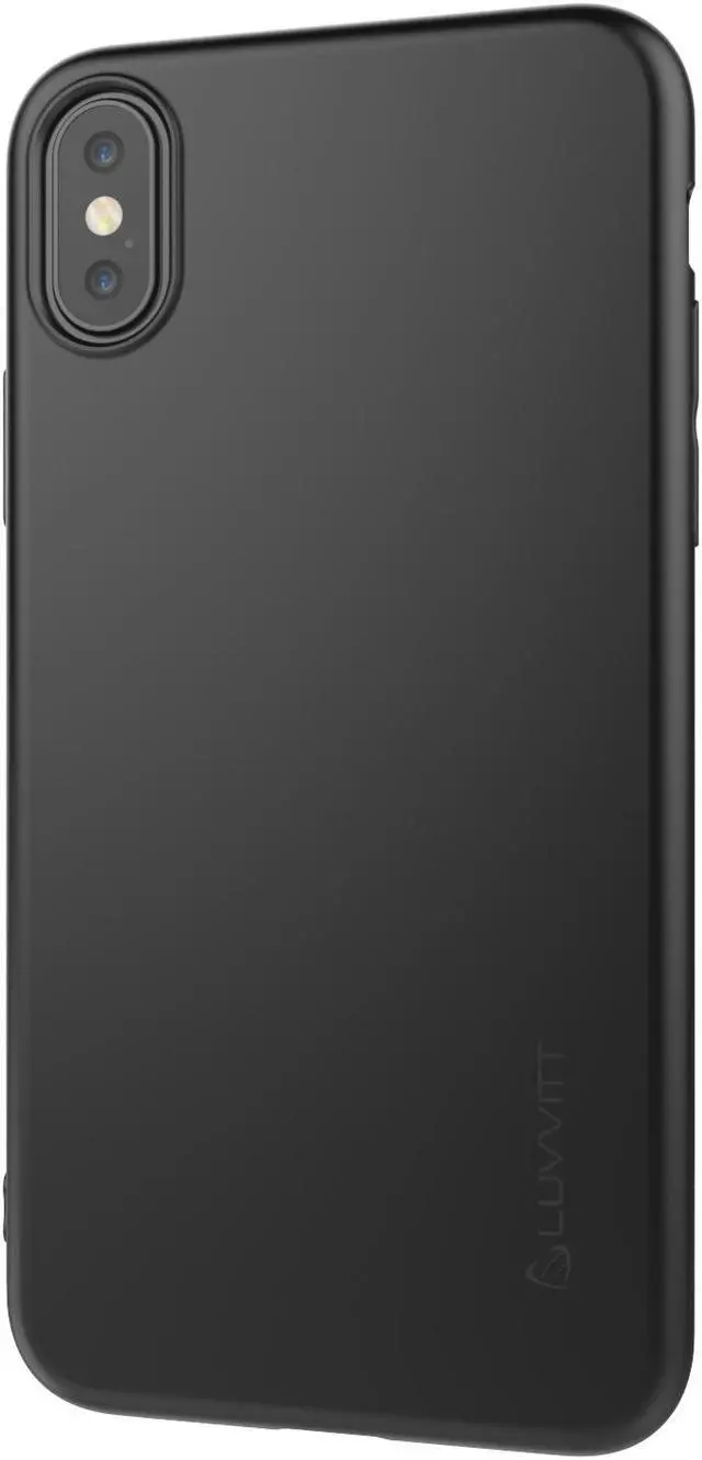 Alt view image 2 of 7 - Luvvitt Ultra Slim Case for iPhone XS / X Flexible Soft Feel Cover - Matte Black