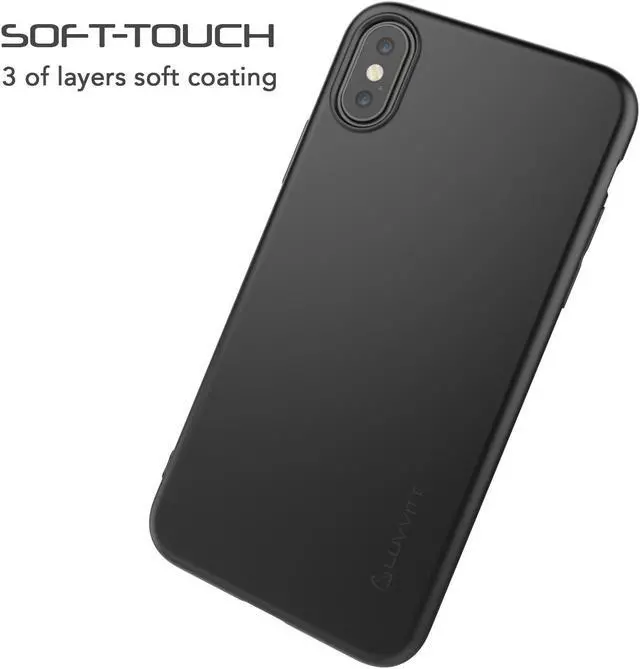 Alt view image 6 of 7 - Luvvitt Ultra Slim Case for iPhone XS / X Flexible Soft Feel Cover - Matte Black