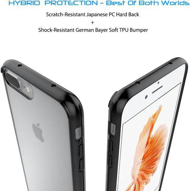 Alt view image 3 of 7 - Luvvitt Clear View Hybrid Case for iPhone 8 Plus - Black