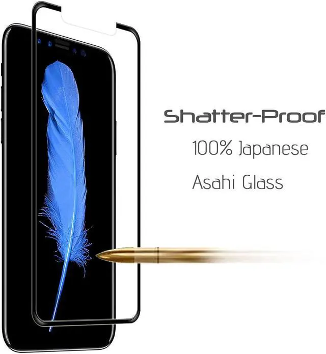 Alt view image 6 of 7 - Luvvitt Curved Tempered Glass Screen Protector and Applicator for iPhone XS / X