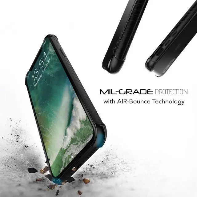 Alt view image 2 of 7 - Luvvitt Clear Grip Flexible Slim Shock Proof TPU Case for Apple iPhone X / XS - Black