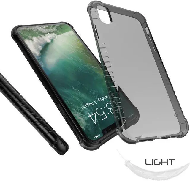 Alt view image 5 of 7 - Luvvitt Clear Grip Flexible Slim Shock Proof TPU Case for Apple iPhone X / XS - Black