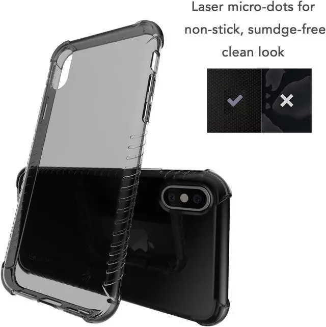 Alt view image 6 of 7 - Luvvitt Clear Grip Flexible Slim Shock Proof TPU Case for Apple iPhone X / XS - Black