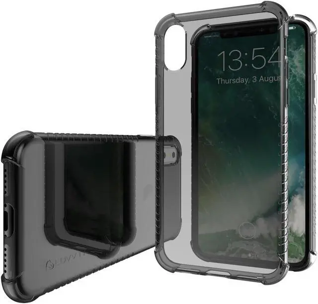 Alt view image 7 of 7 - Luvvitt Clear Grip Flexible Slim Shock Proof TPU Case for Apple iPhone X / XS - Black
