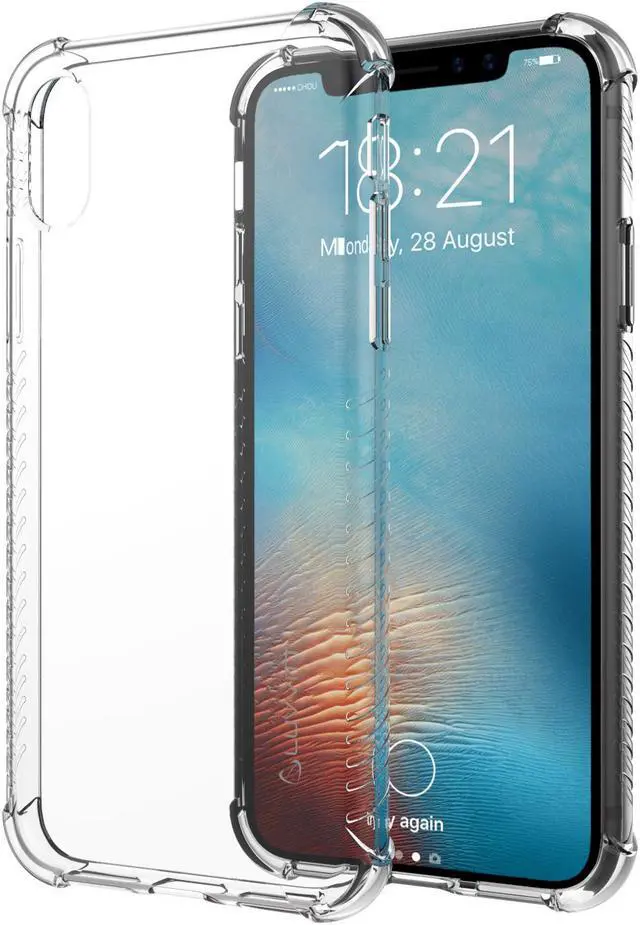 Main image of Luvvitt Clear Grip Flexible Slim Shock Proof TPU Case for Apple iPhone X / XS - Clear