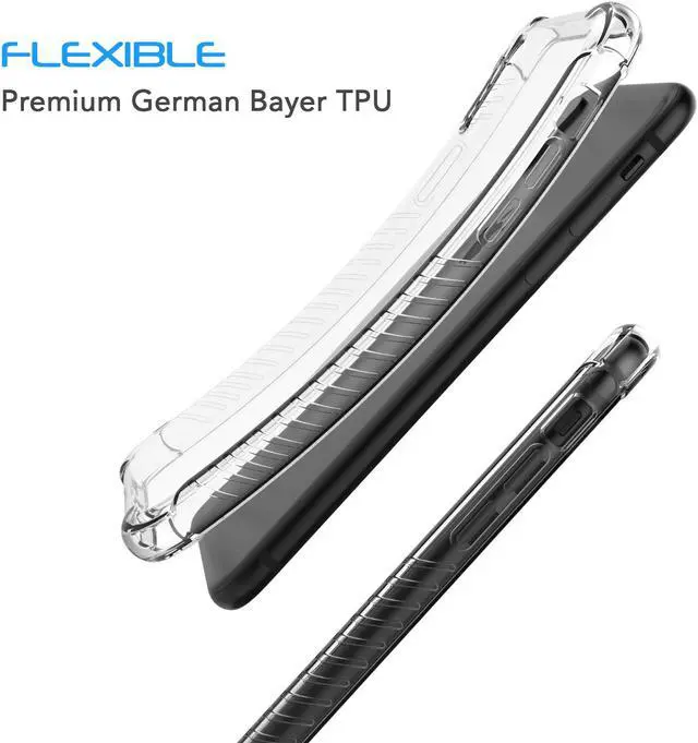 Alt view image 4 of 7 - Luvvitt Clear Grip Flexible Slim Shock Proof TPU Case for Apple iPhone X / XS - Clear