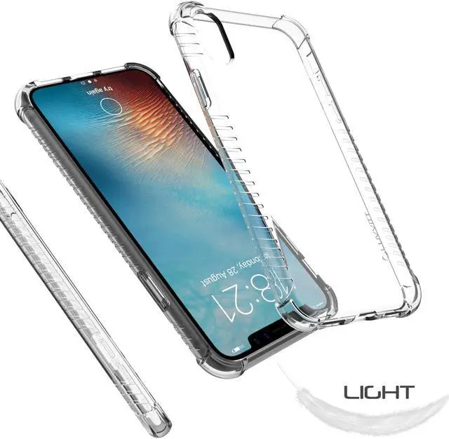 Alt view image 5 of 7 - Luvvitt Clear Grip Flexible Slim Shock Proof TPU Case for Apple iPhone X / XS - Clear