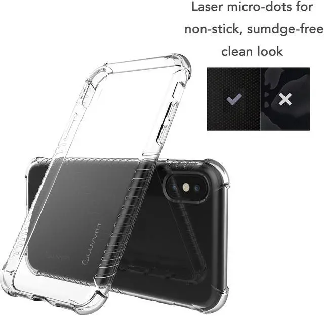 Alt view image 6 of 7 - Luvvitt Clear Grip Flexible Slim Shock Proof TPU Case for Apple iPhone X / XS - Clear
