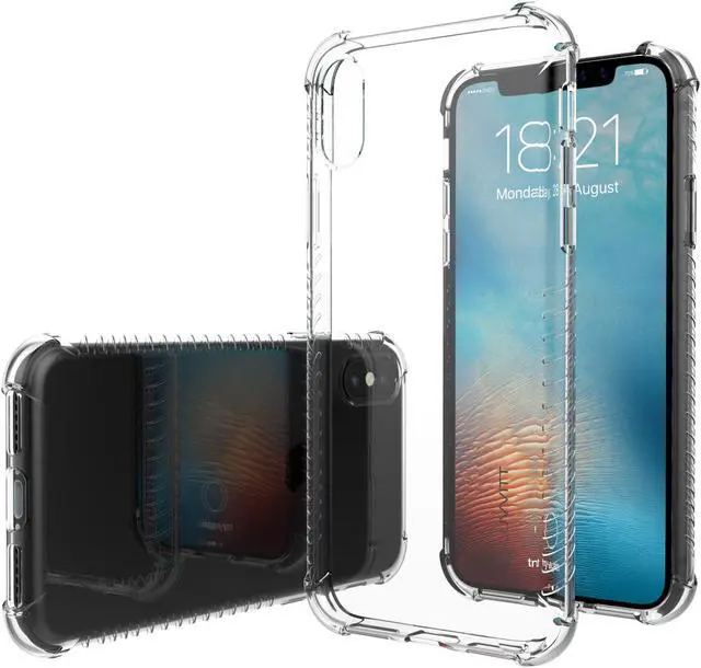 Alt view image 7 of 7 - Luvvitt Clear Grip Flexible Slim Shock Proof TPU Case for Apple iPhone X / XS - Clear
