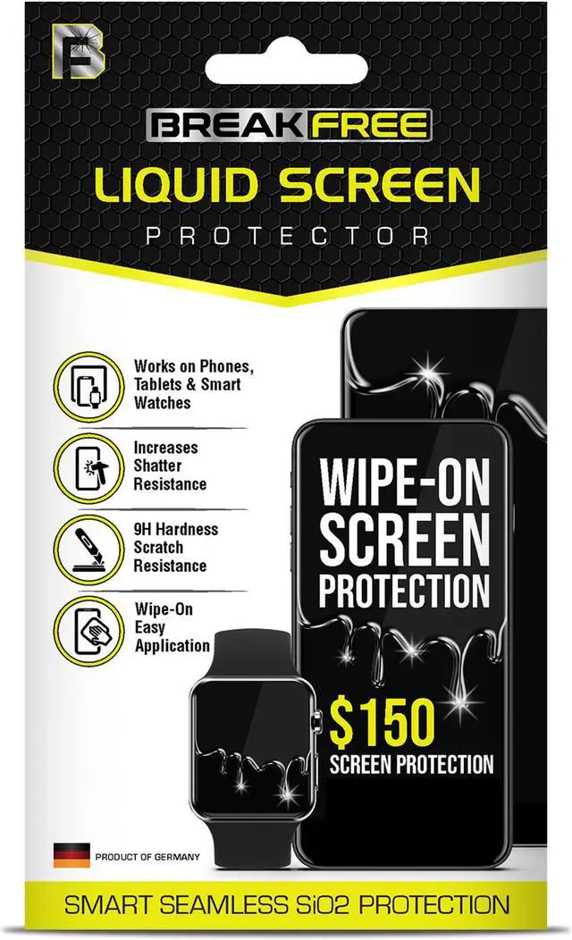 Alt view image 2 of 6 - break free liquid glass screen protector with $150 coverage | wipe on scratch and shatter resistant nano protection for all phones tablets and smart watches - universal fit