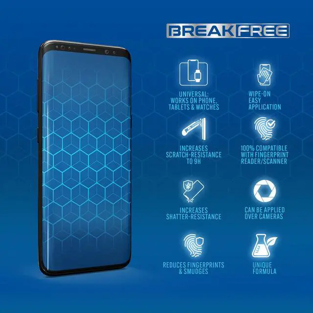 Alt view image 5 of 6 - break free liquid glass screen protector with $150 coverage | wipe on scratch and shatter resistant nano protection for all phones tablets and smart watches - universal fit
