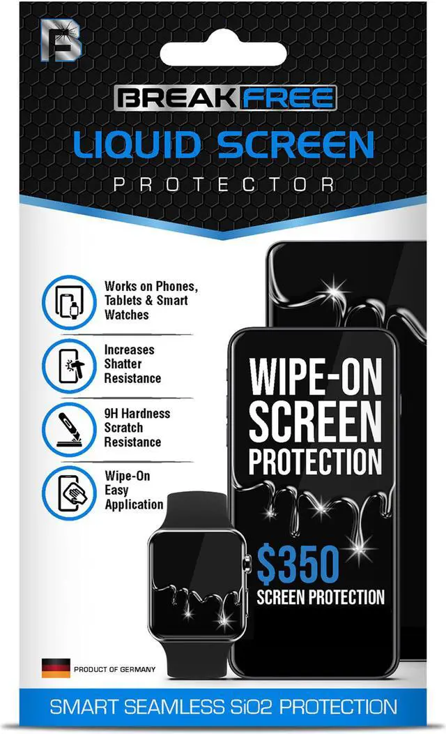 Alt view image 2 of 6 - break free liquid glass screen protector with $350 coverage | wipe on scratch and shatter resistant nano protection for all phones tablets and smart watches - universal fit