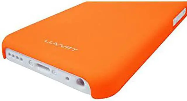 Alt view image 7 of 7 - LUVVITT SKINNY Matte Slim Hard Case Back Cover for Apple iPhone 5C - Orange