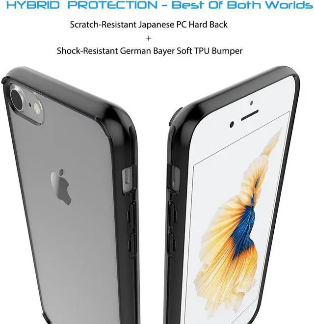 Alt view image 2 of 7 - Luvvitt Clear View Hybrid Case for iPhone 8 - Black