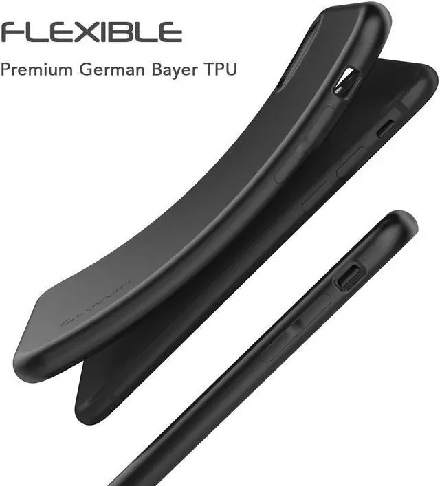 Alt view image 3 of 7 - Luvvitt Ultra Slim Case for iPhone XS / X Flexible Soft Feel Cover - Matte Black