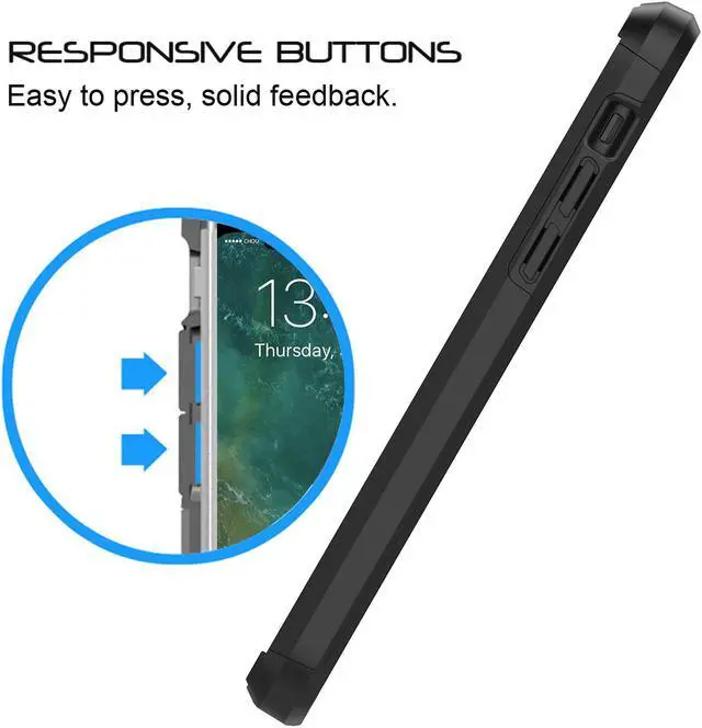 Alt view image 4 of 7 - Luvvitt Ultra Armor Dual Layer Case for iPhone XS / X 5.8 inch 2017-2018 - Black
