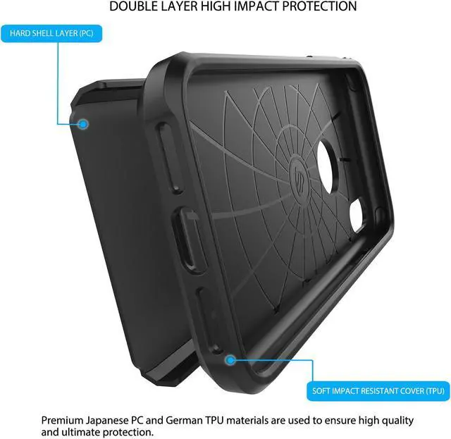 Alt view image 2 of 7 - Luvvitt Ultra Armor Dual Layer Case for iPhone XS / X 5.8 inch 2017-2018 - Black